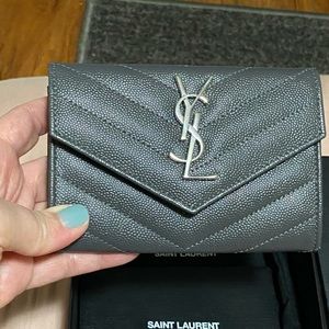 YSL Small Envelope Wallet in Grey Brand New